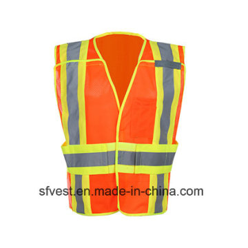 Colete de segurança reflexivo para vestuário de trabalho de alta visibilidade